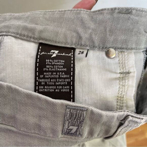 7 For All Mankind Midrise Cropped Skinny Jeans Gray 28 - Picture 7 of 8